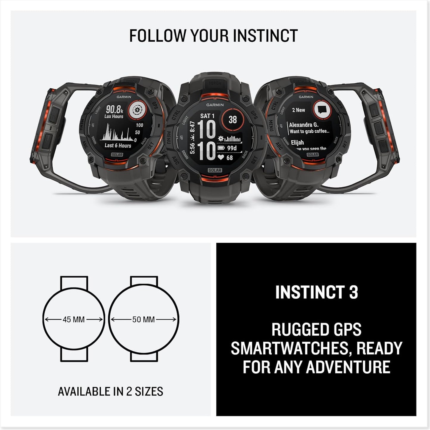 Garmin Instinct® 3 45mm, AMOLED