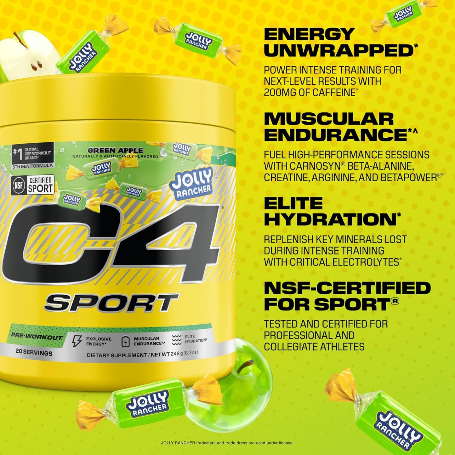 C4 Sport Pre Workout Jolly Rancher Green Apple