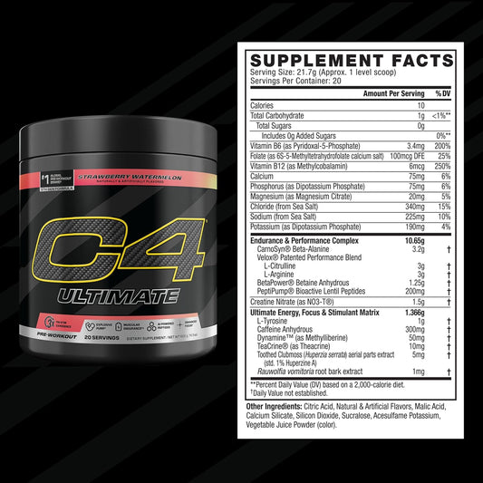 C4 Ultimate Pre Workout Powder extra