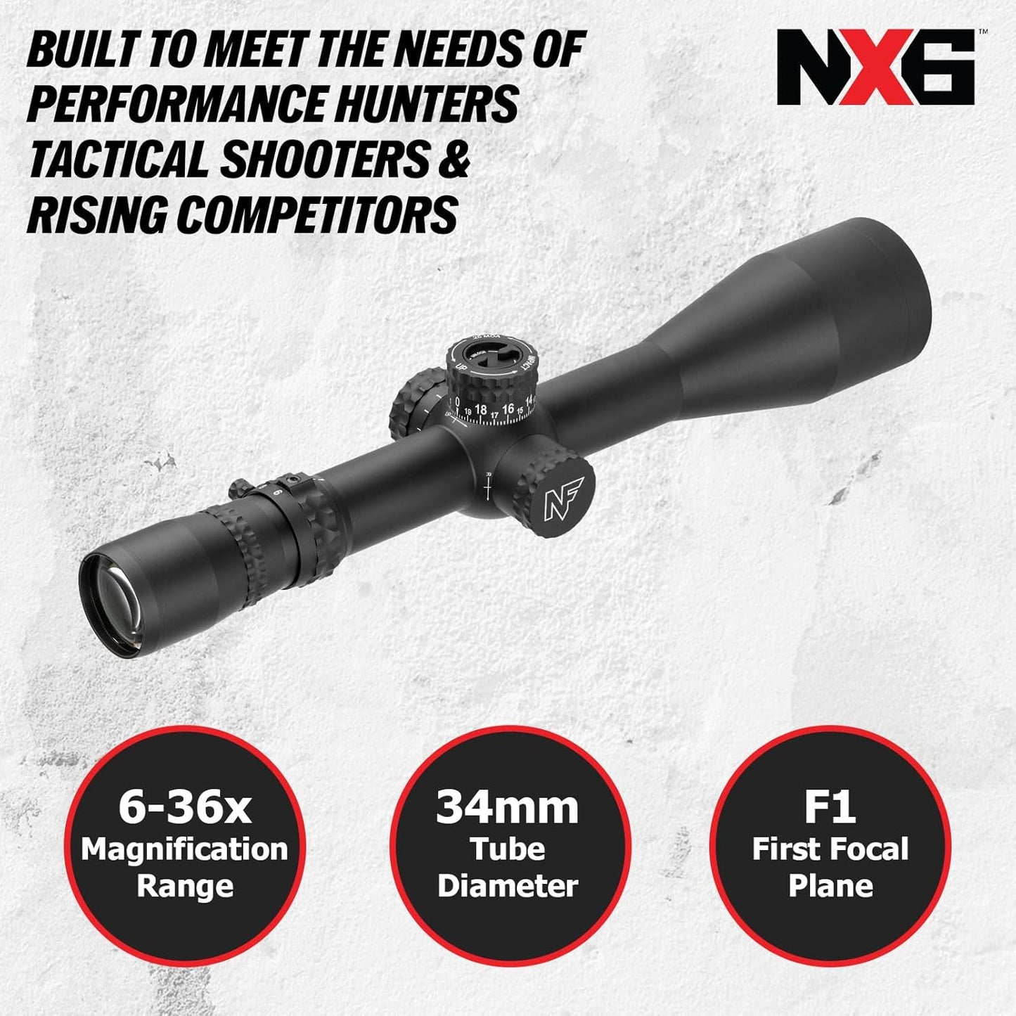 Nightforce NX6 6-36x56mm F1 Riflescope FFP