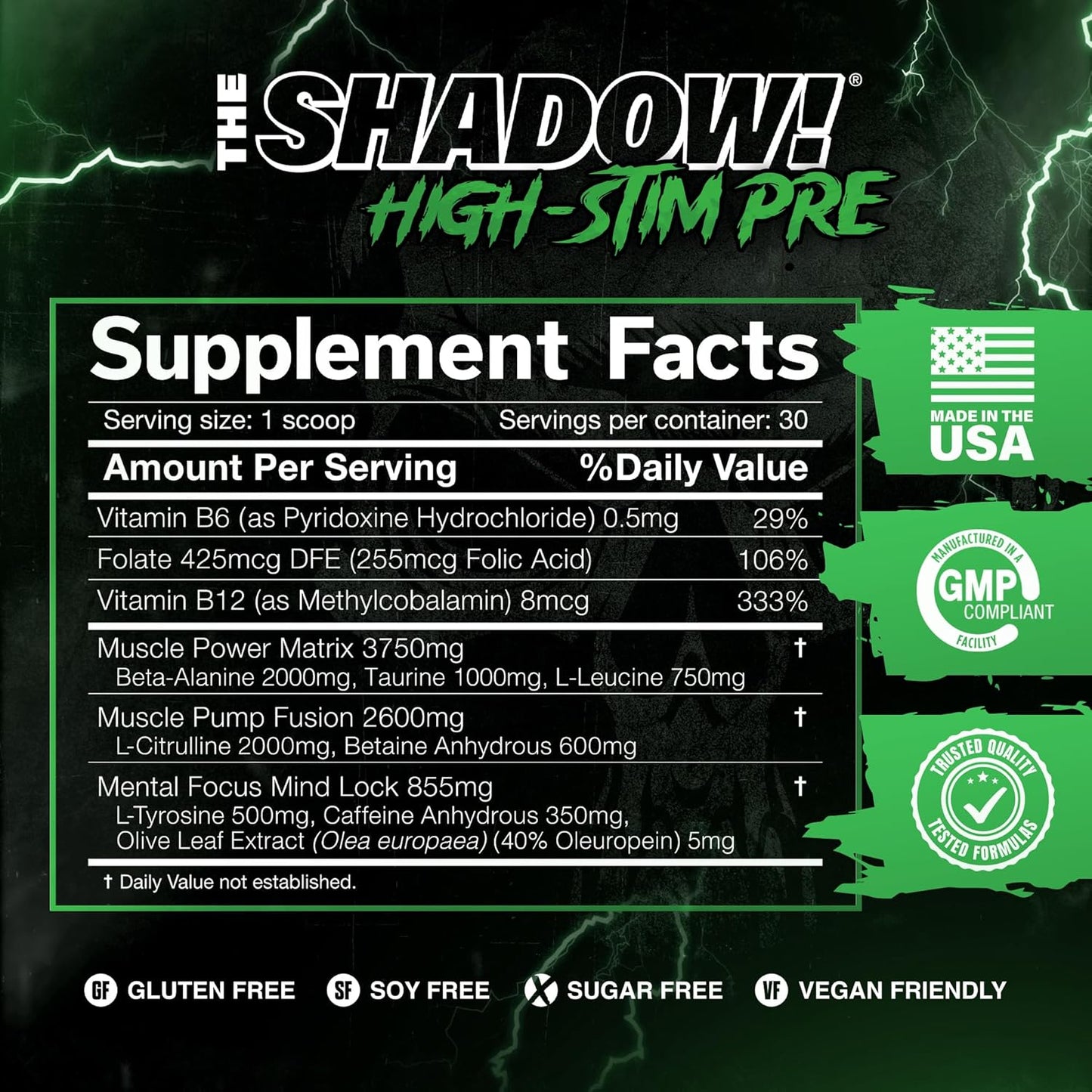 JNX SPORTS The Shadow Pre Workout