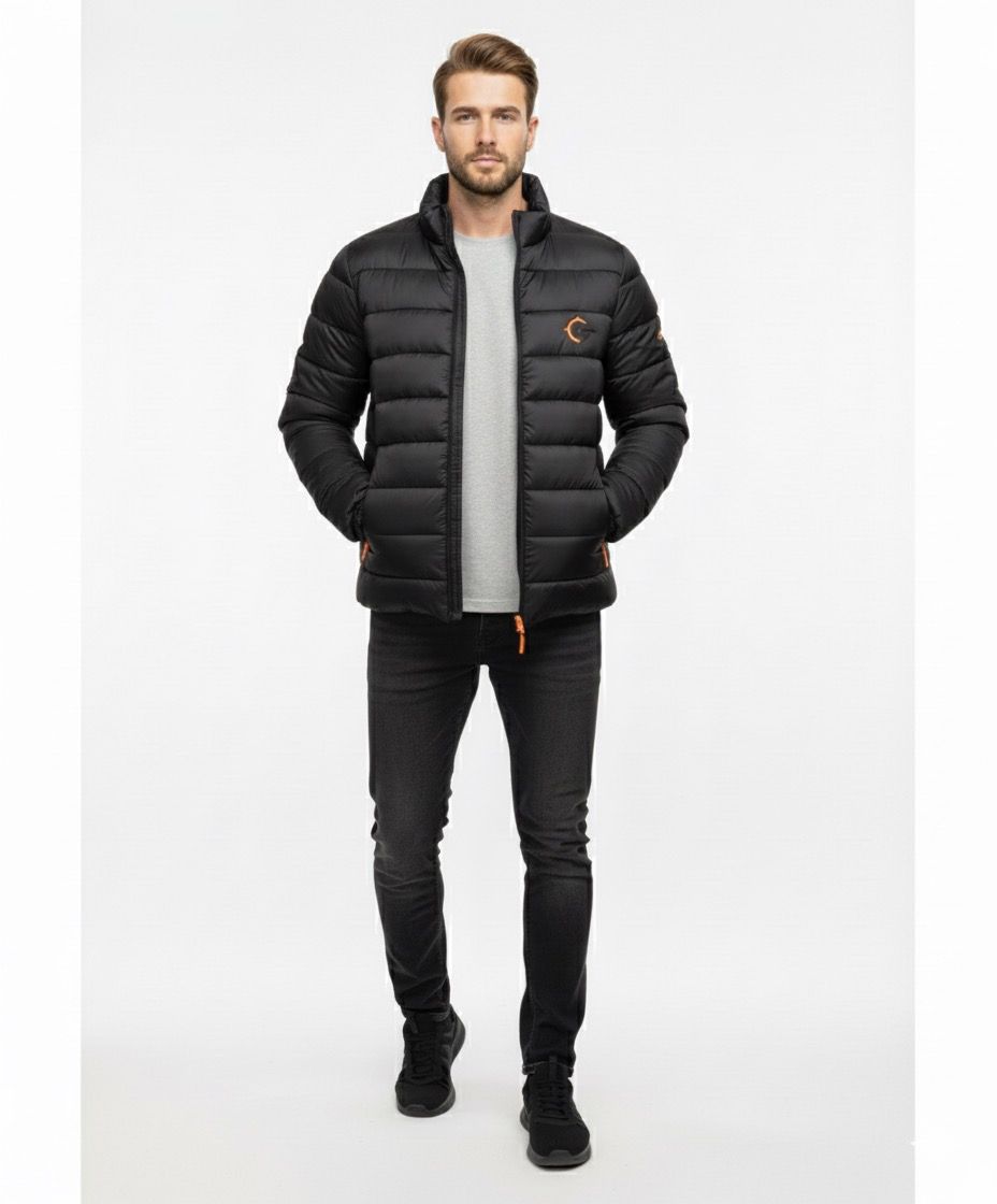 JET BLACK PUFFER JACKET